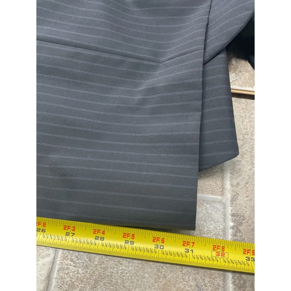 Hugo Boss Mens Pinstripe Suit Jacket Charcoal Grey Two Button Blazer 46R